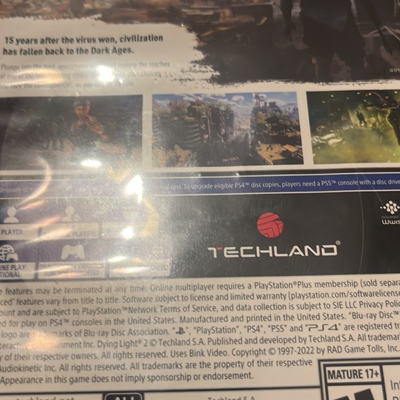 Dyling light 2 stay human white and blue ps4 symbol at top - Picture 2 of 5